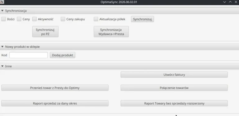 Zrzut ekranu realizacji GStech – optimasync